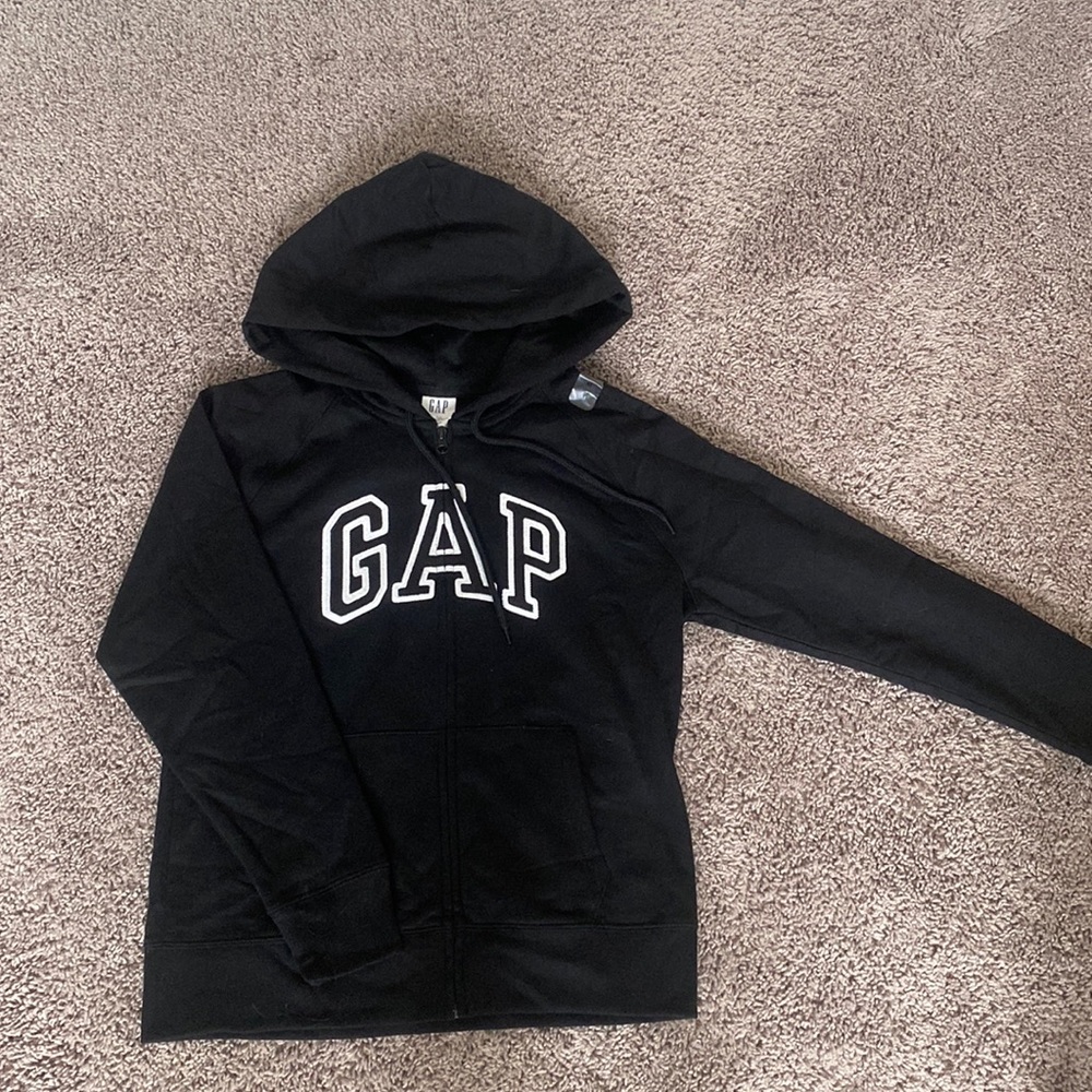 NWT Gap zip up hoodie black M